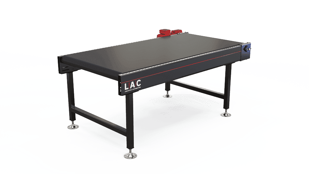 end drive belt conveyor section with drive motor mounted at the end