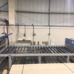Roller conveyor system in a warehouse