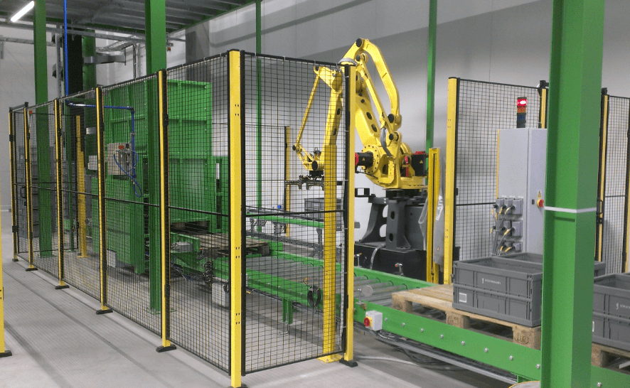 Robot used with pallet stacking