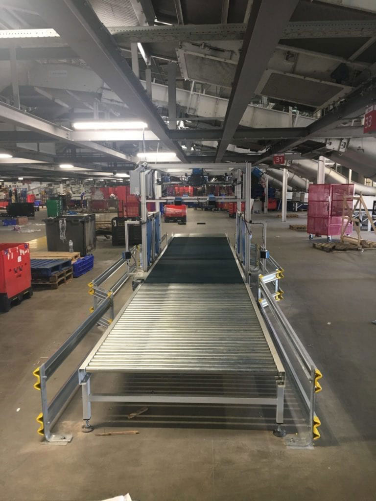 roller and belt conveyor